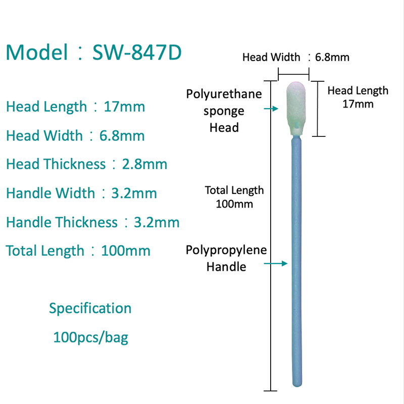 SW-847D praf fără praf industrial cameră curată spumă curată tampon