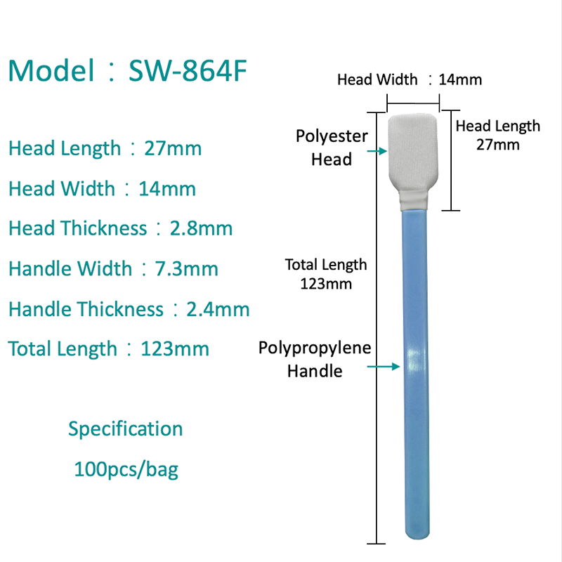 SW-864F Swab de poliester pentru cap dreptunghiular general